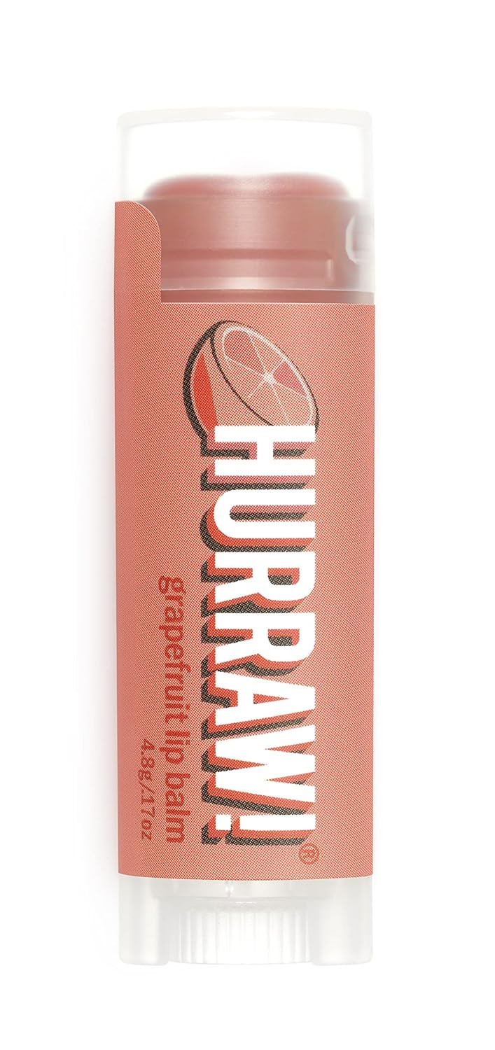 Hurraw! Grapefruit Lip Balm: Organic, Certified Vegan, Cruelty And Gluten Free. Non-Gmo, 100% Natural Ingredients. Bee, Shea, Soy And Palm Free. Made In Usa