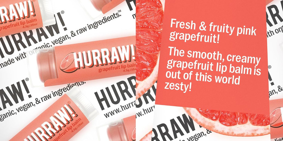 Hurraw! Grapefruit Lip Balm: Organic, Certified Vegan, Cruelty And Gluten Free. Non-Gmo, 100% Natural Ingredients. Bee, Shea, Soy And Palm Free. Made In Usa