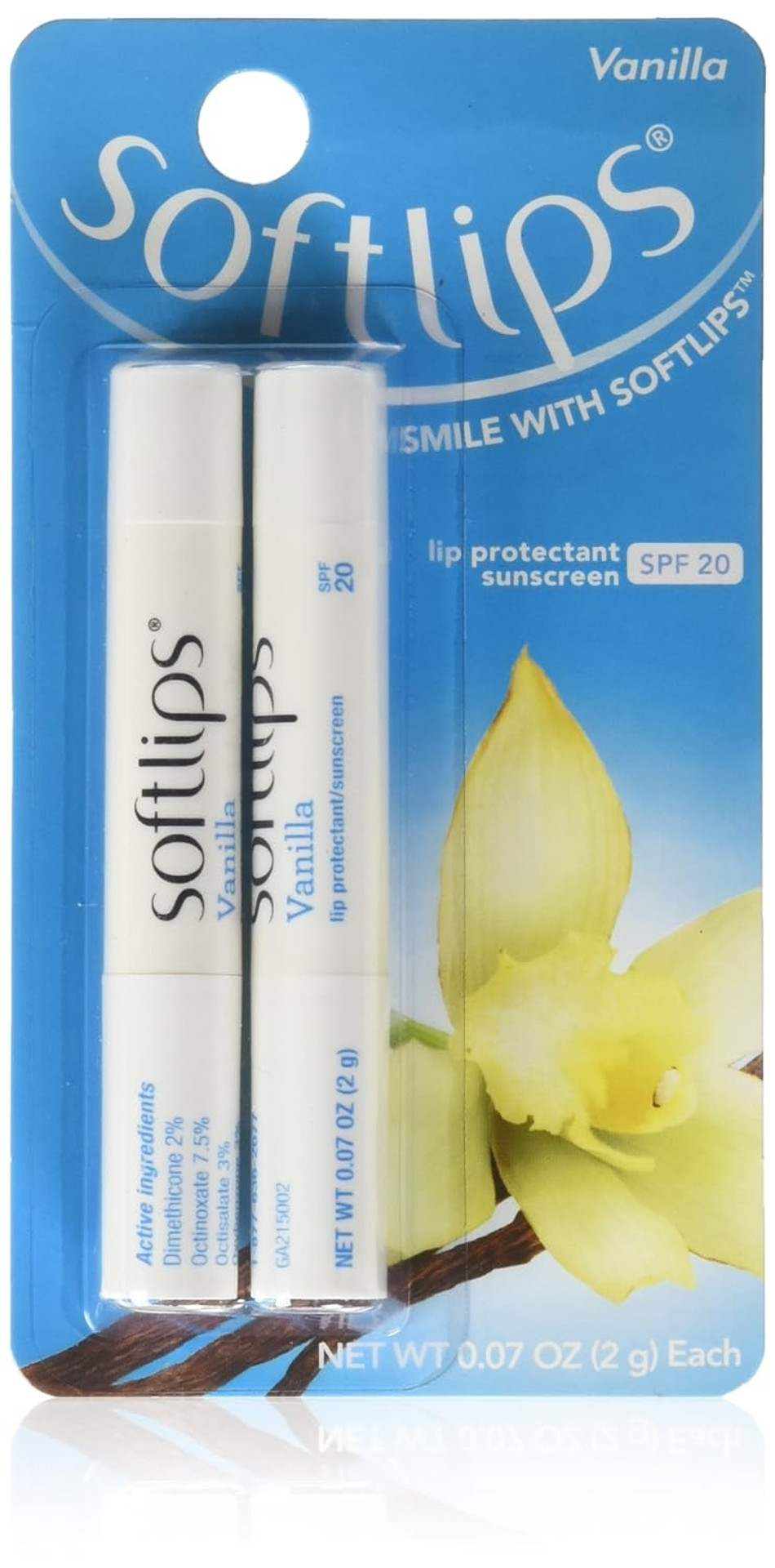 Softlips Lip Protectant Spf 20, Vanilla, 2 Count (Pack Of 6)