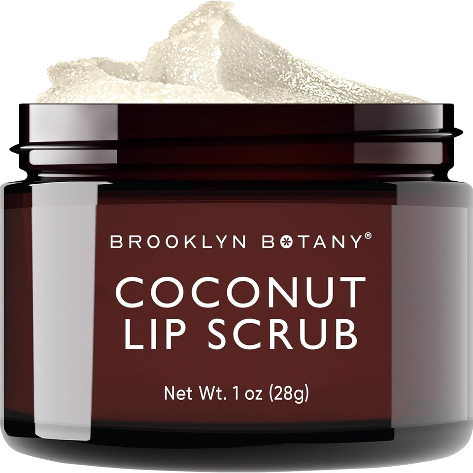 Brooklyn Botany Lip Scrub Exfoliator 1 Oz  Lip Moisturizer For Dry Lips And Chapped Lips  Gentle Lip Exfoliator For Smooth And Brighter Lips  Coconut Flavor