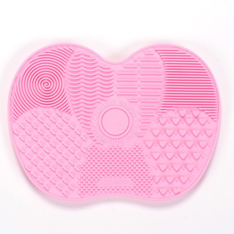 Silicone Makeup Brush Cleaner Make Up Washing Brush Washing Cosmetic Foundation Makeup Brush Cleaner Pad Scrubber Board Tool (Pink(15.5X12 Cm))Pink(15.5X12 Cm)
