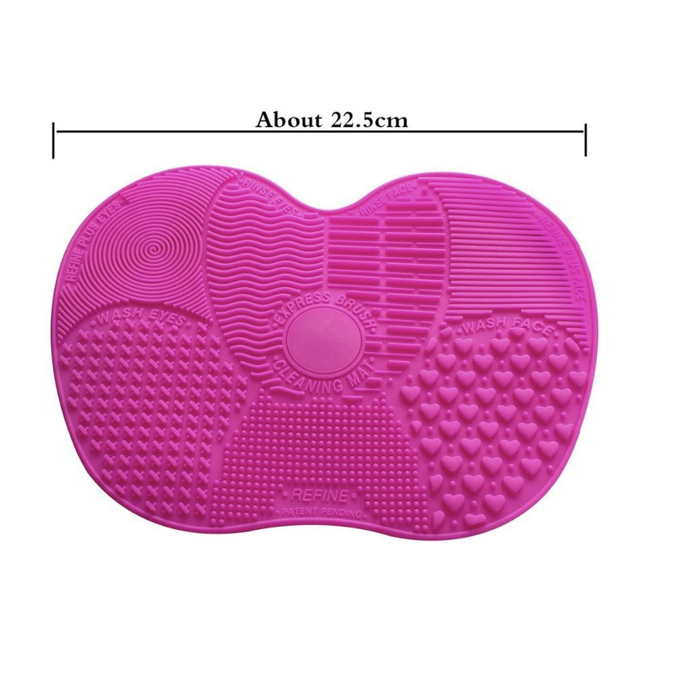 Silicone Makeup Brush Cleaner Make Up Washing Brush Washing Cosmetic Foundation Makeup Brush Cleaner Pad Scrubber Board Tool (Pink(15.5X12 Cm))Pink(15.5X12 Cm)