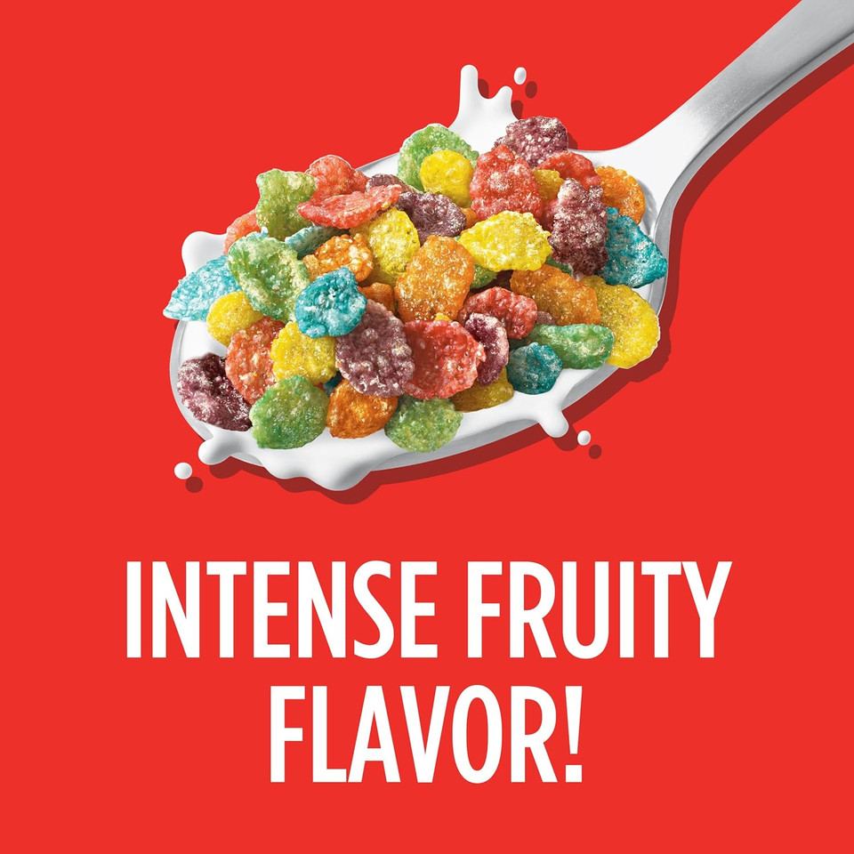 Pebbles Fruity Pebbles Cereal, Fruity Kids Cereal, Gluten Free Rice Cereal For Kids, 15 Oz Large Cereal Sized Box