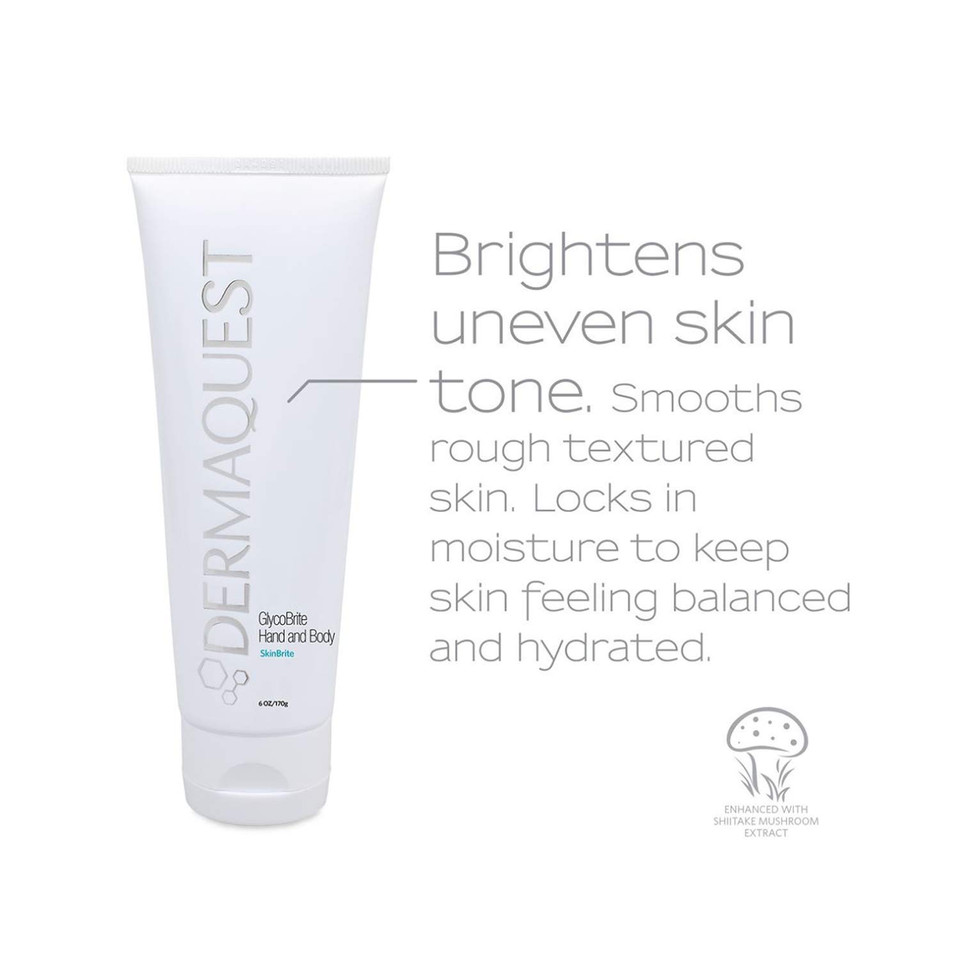 Dermaquest Glycobrite Anti Aging Hand & Body Cream - Hydrating, Brightening, Exfoliating, Moisturizing Cream With 10% Glycolic Acid - Dark Spot Remover (6 Oz.)
