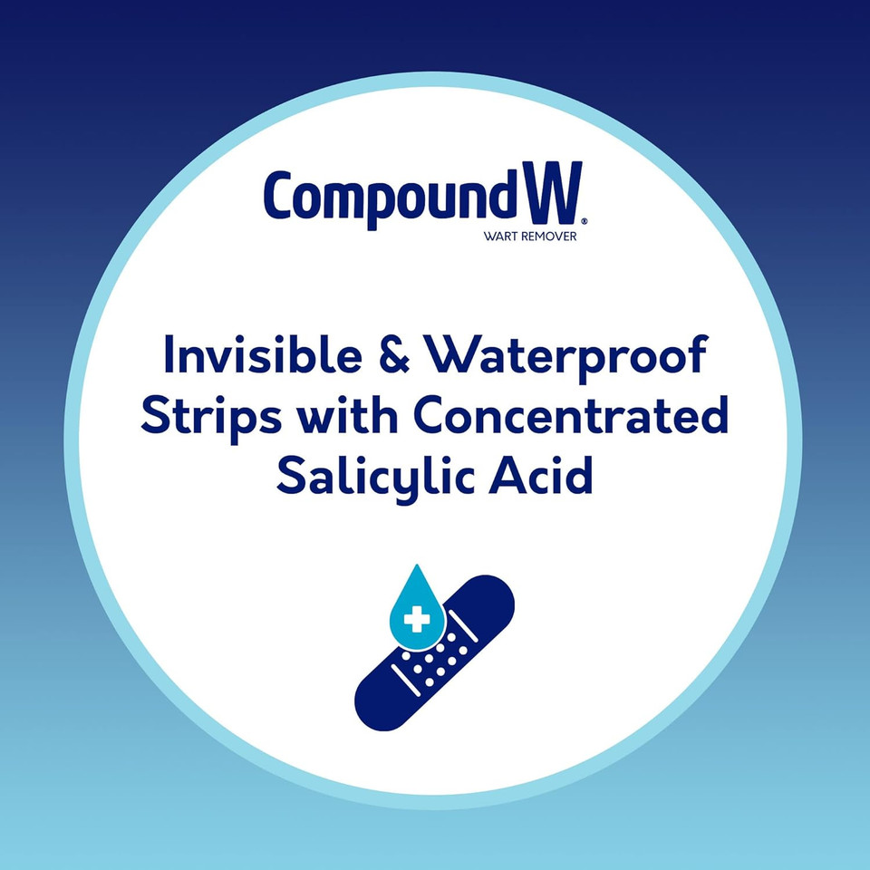 Compound W Maximum Strength One Step Invisible Wart Remover Strips, 14 Ct