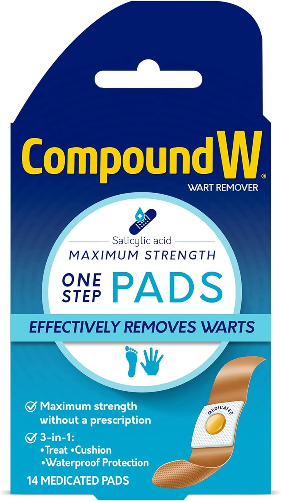Compound W Maximum Strength One Step Plantar Wart Remover Foot Pads, 20 Count Compound W Maximum Strength One Step Plantar Wart Remover Foot Pads, 20 Count