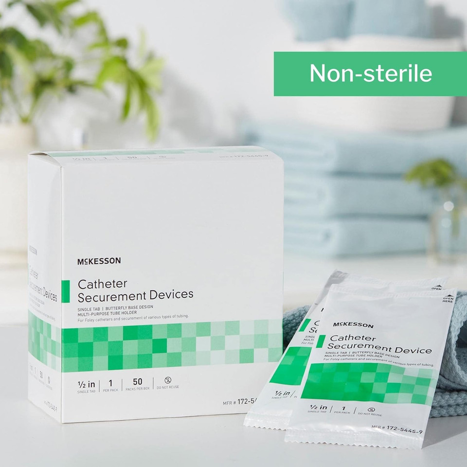 Mckesson Catheter Securement Device, Single Tab, Butterfly Base, Multi-Purpose Tube Holder, 400 Count