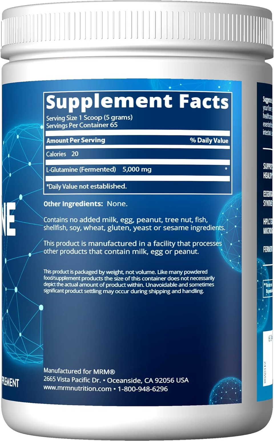 Mrm Nutrition L-Glutamine | 5000Mg | Recovery | Amino Acid | Muscle Support | Immune + Gut Health | Fermented | 65 Servings Mrm Nutrition L-Glutamine | 5000Mg | Recovery | Amino Acid | Muscle Support | Immune + Gut Health | Fermented | 65 Servings