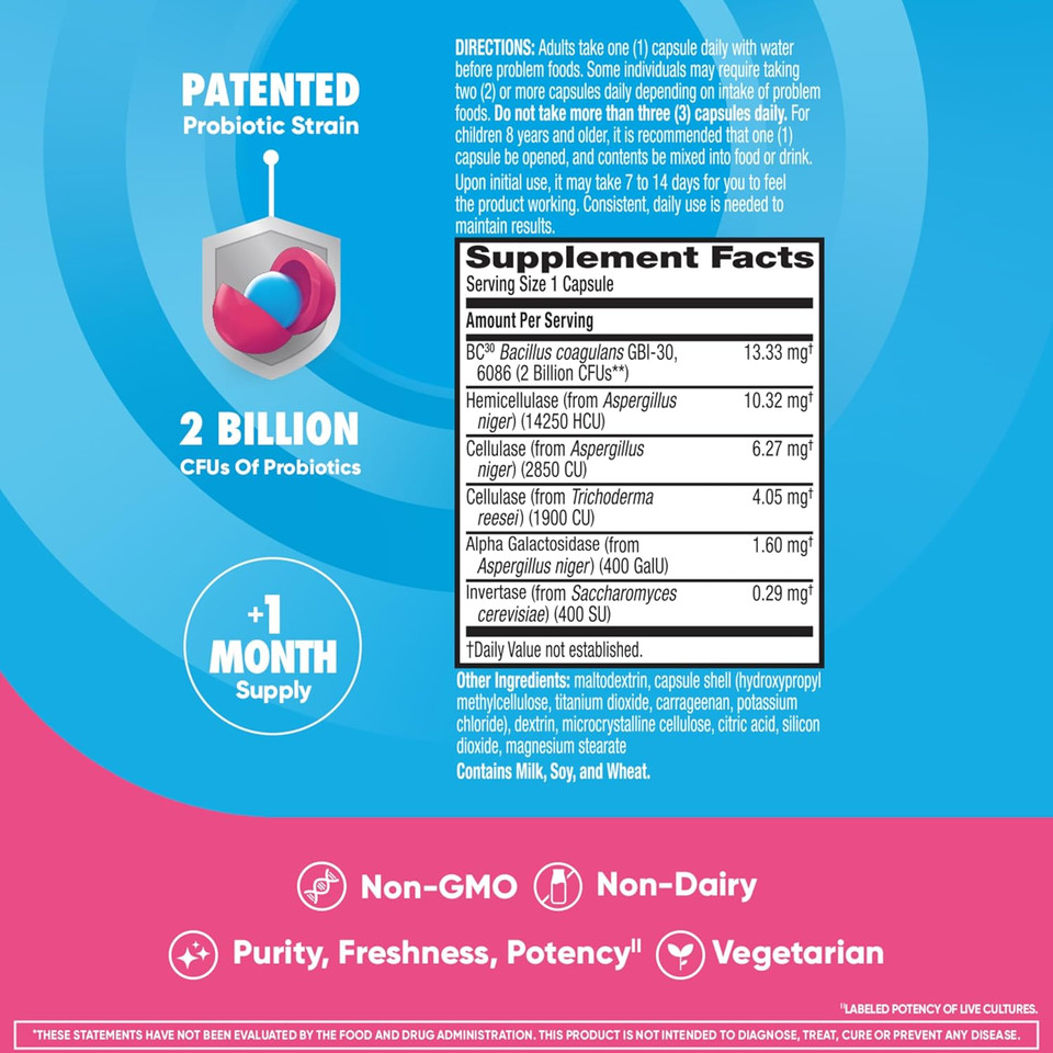 Digestive Advantage Probiotics For Digestive Health, Daily Probiotics For Women & Men, Supports Gut Health, Occasional Bloating & Diarrhea, Minor Abdominal Discomfort, & Immune Support, 80Ct Capsules