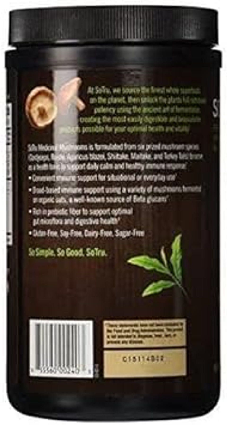 Mushrooms Drink Mix, Citrus Flavor - 8.47 Oz. - Cordyceps, Reishi, Agaricus Blazei, Shiitake, Maitake & Turkey Tail - Certified Organic, Non-Gmo, Vegan, Gluten Free - 30 Servings