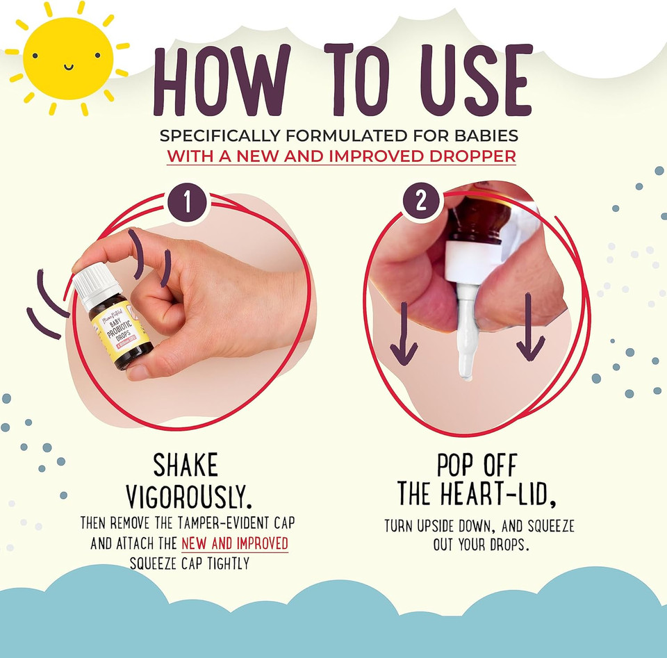 Mama Natural Baby Probiotic Drops (0.28 Fl Oz) | 4 Billion Cfu Pediatrician-Tested Infant Probiotic Helps With Colic Relief For Newborns & Constipation Ease For Infants - Unflavored Baby Gas Drops