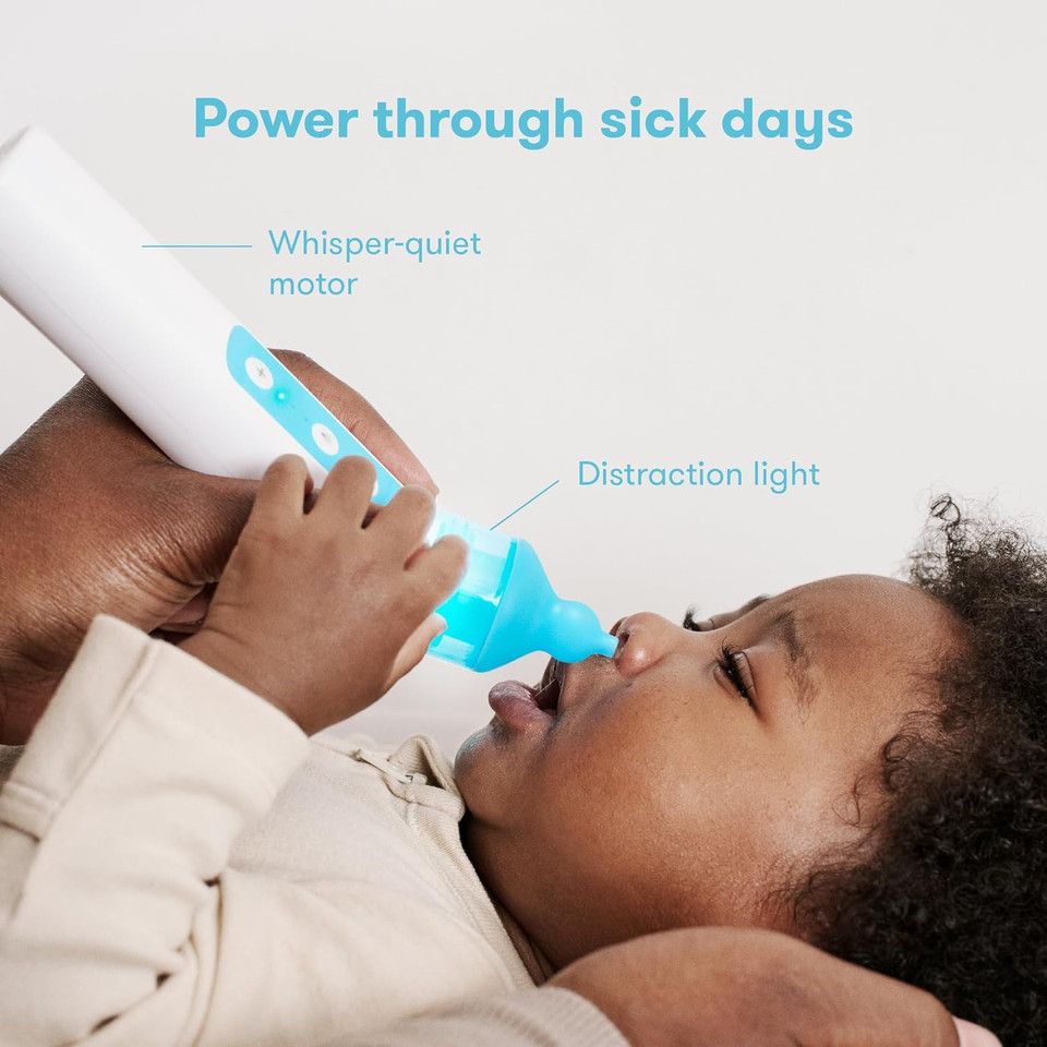 Frida Baby Electric Nosefrida Nasal Aspirator For Baby, Nose Sucker For Baby & Toddler, Nasal Aspirator With 3 Suction Levels, 2 Silicone Tips, Usb Rechargeable