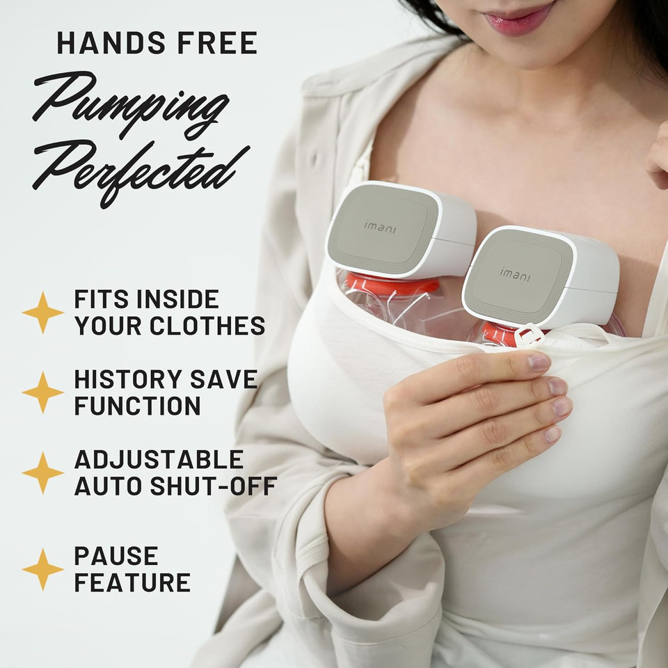 Legendairy Milk Imani I2 Plus + Charging Dock - Wearable Electric Breast Pump Hands Free - Cordless, Wireless Complete Duo Kit - 25Mm Flange, 21Mm Insert And 7Oz Capacity