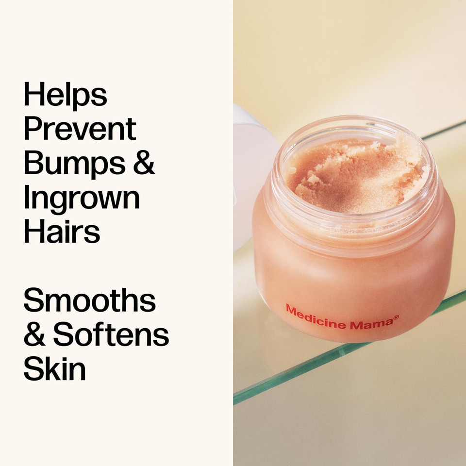 Vmagic By Medicine Mama Grooming Polish  All-Natural Vegan Exfoliating Sugar Scrub  Preps Skin & Body For Grooming, Helps Prevent Ingrown Hairs  Brazilian Wax & Bikini Shave Aftercare  4.5 Oz