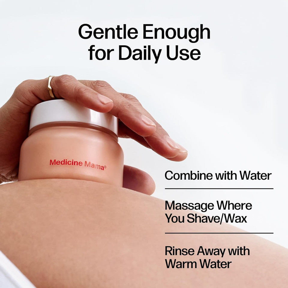 Vmagic By Medicine Mama Grooming Polish  All-Natural Vegan Exfoliating Sugar Scrub  Preps Skin & Body For Grooming, Helps Prevent Ingrown Hairs  Brazilian Wax & Bikini Shave Aftercare  4.5 Oz