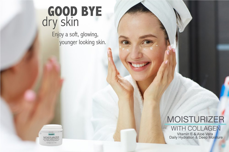 Moisturizer With Collagen, Vitamin E & Aloe Vera - Daily Hydration & Deep Moisture - 4 Oz