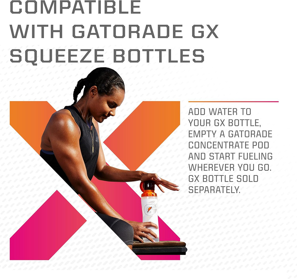 Gatorade Gx Hydration System, Non-Slip Gx Squeeze Bottles & Gx Sports Drink Concentrate Pods, 16 Count