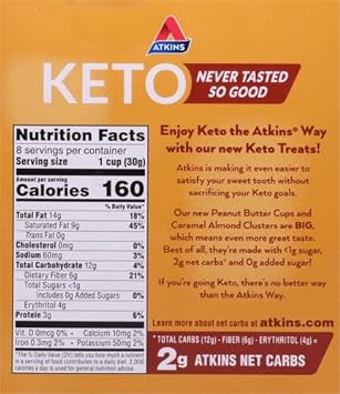 Peanut Butter Cups, 8 Cups, 1.06 Oz (30 G) Each, Atkins