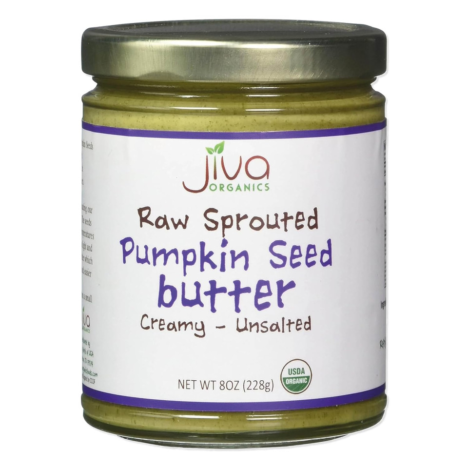 Jiva Organics Raw Sprouted Organic Pumpkin Seed Butter 8-Ounce Jar