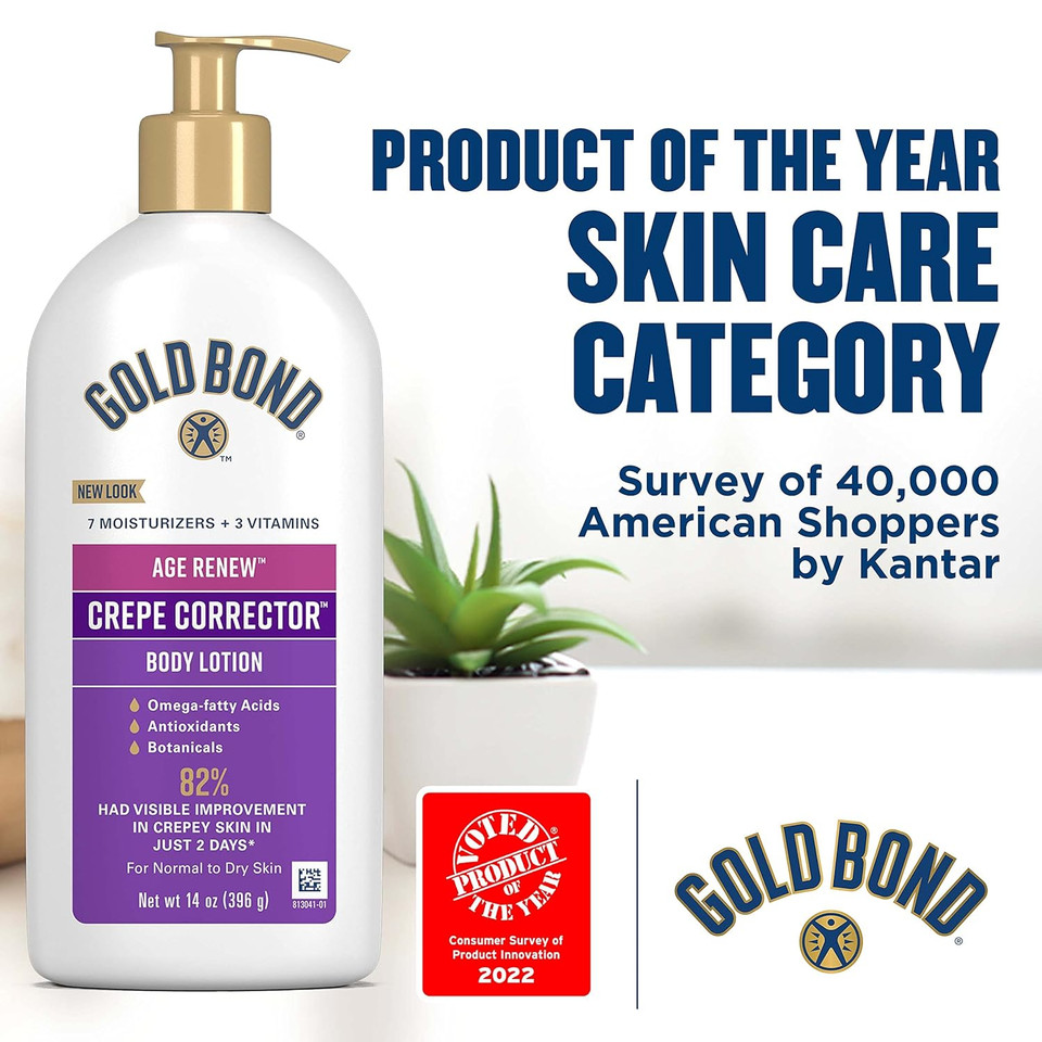 Gold Bond Age Renew Crepe Corrector Body Lotion, Replenishing & Smoothing Formula, 14 Oz14 Ounce (Pack Of 1)