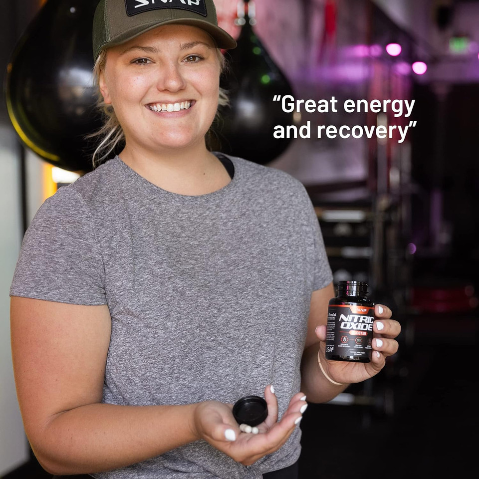 Snap Supplements Nitric Oxide Booster, Nitric Oxide Supplement For Blood Circulation And Blood Flow, 60 Capsules