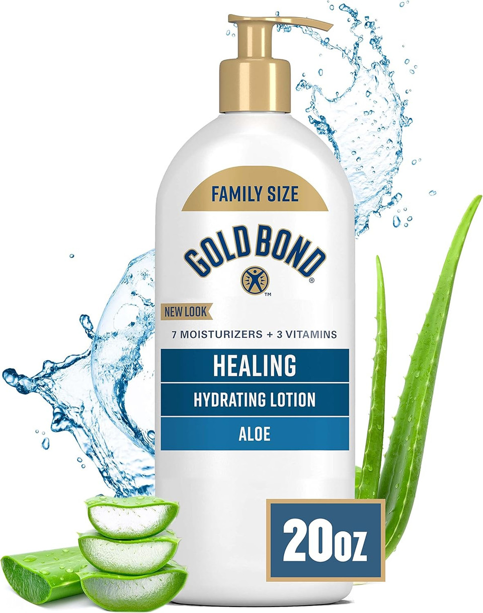 Gold Bond Healing Hydrating Lotion, 20 Oz., With Aloe, Moisturizes, Immediate 24-Hour Hydration