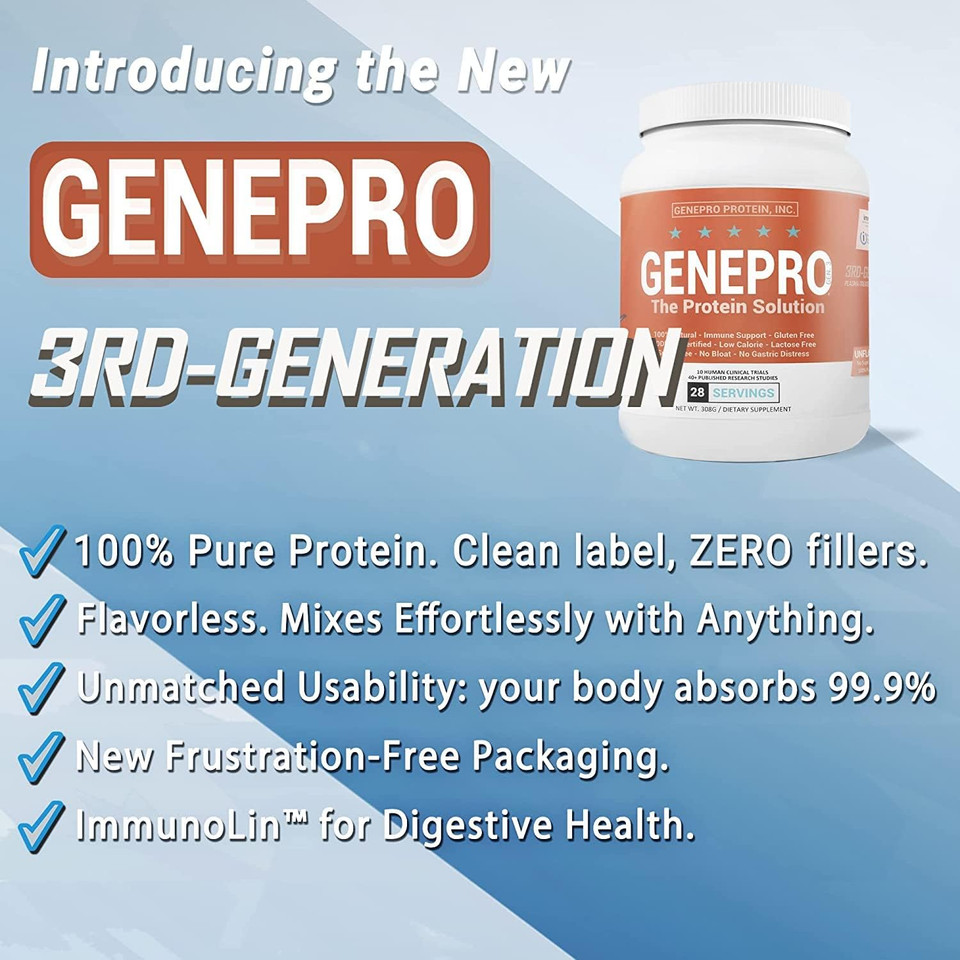 Genepro Protein: 45 Servings, Premium Protein For Absorption, Muscle Growth And Mix-Ability