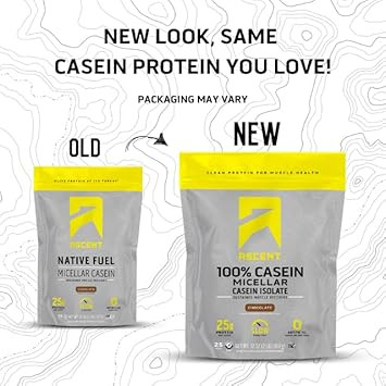 Ascent Casein Protein Powder - 25G Micellar Casein Powder With Zero Artificial Flavors & Sweeteners, Gluten-Free, No Added Sugar, 4.9G Bcaa, 2.2G Leucine - Chocolate, 2 Pounds
