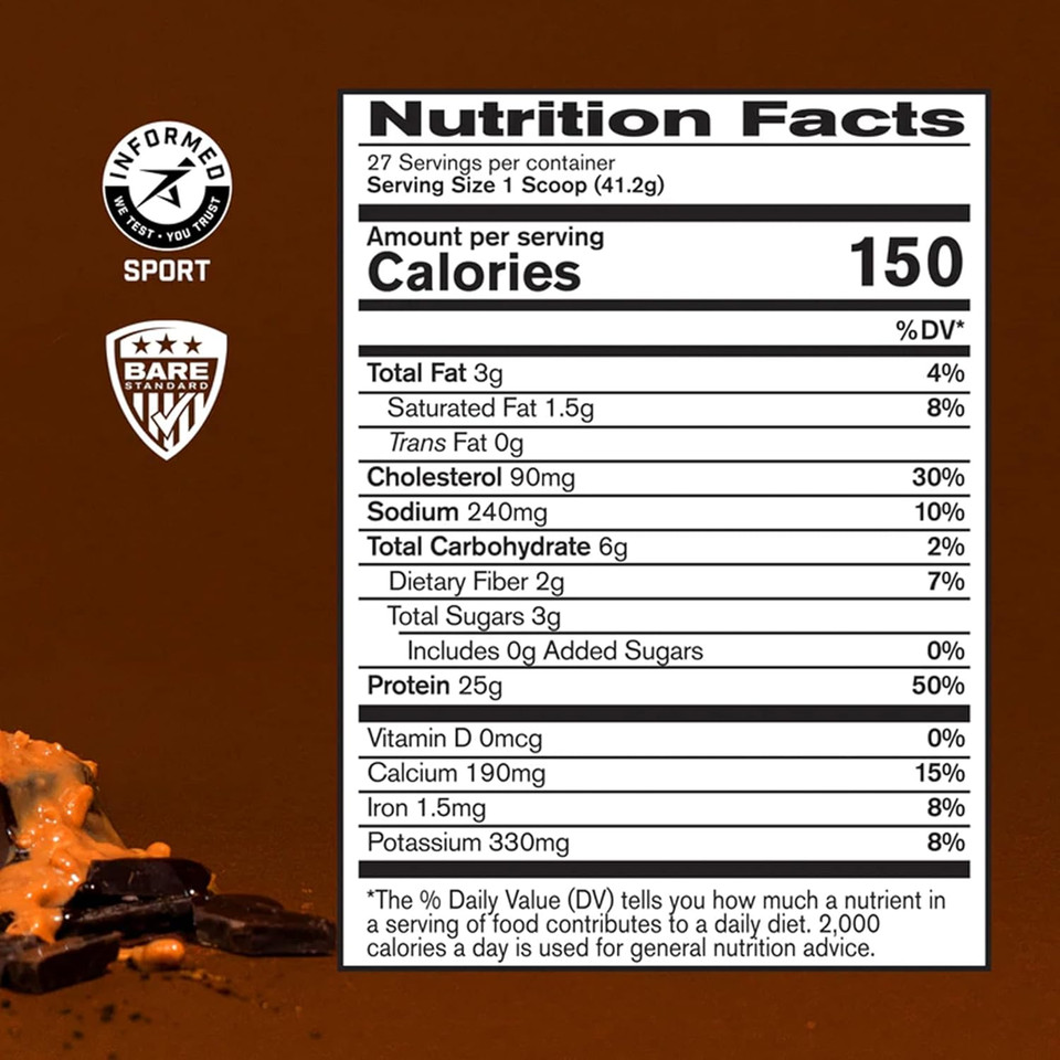 BARE PERFORMANCE NUTRITION, BPN Whey Protein Powder, Whey Protein Concentrate, Native Micellar Casein, Amazing Mixability, Chocolate Peanut Butter