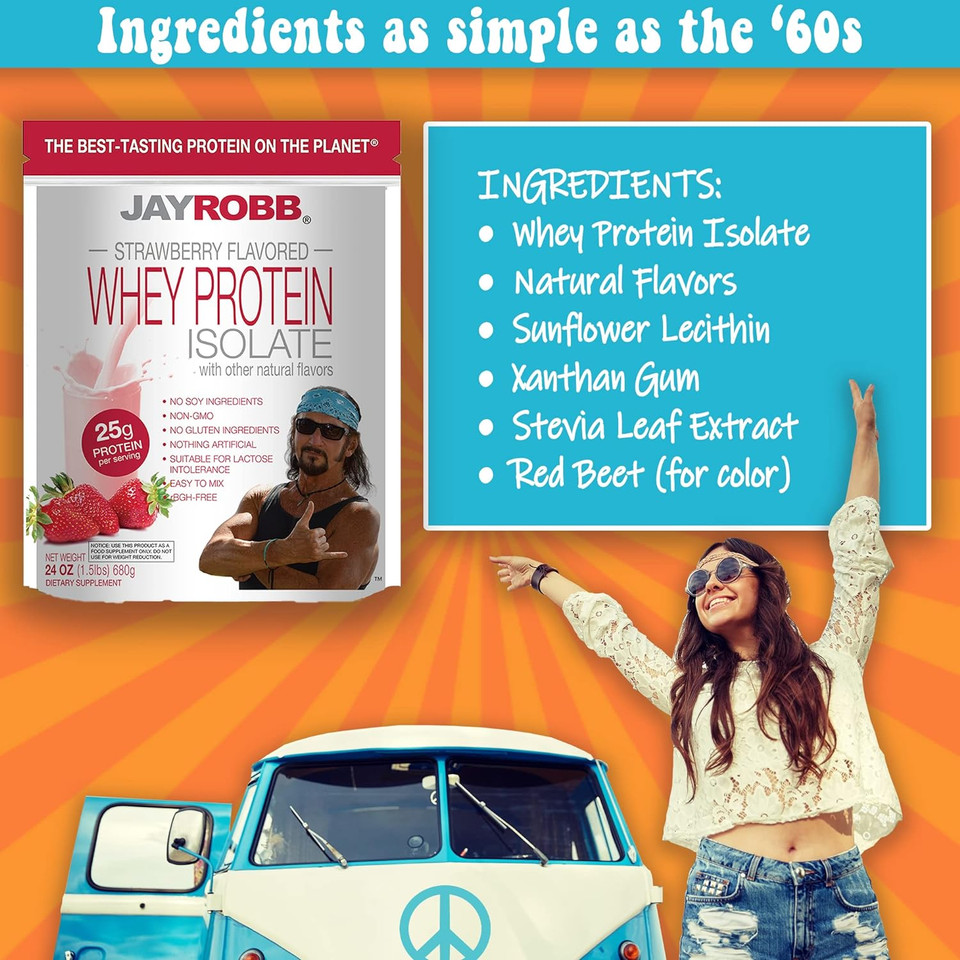 Jayrobb Whey Isolate Protein Powder, Low Carb, Keto, Vegetarian, Gluten Free, Lactose Free, No Sugar Added, No Fat, No Soy, Nothing Artificial, Non-Gmo, Best-Tasting (Convenient Individual Serving Pa