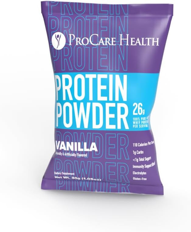 Procare Health | Vanilla Whey Isolate Protein Powder L 26G Protein | Electrolytes | Digestive Enzyme Blend | Gluten Free | Single Serve Packet (Vanilla, Single Serving Packet)