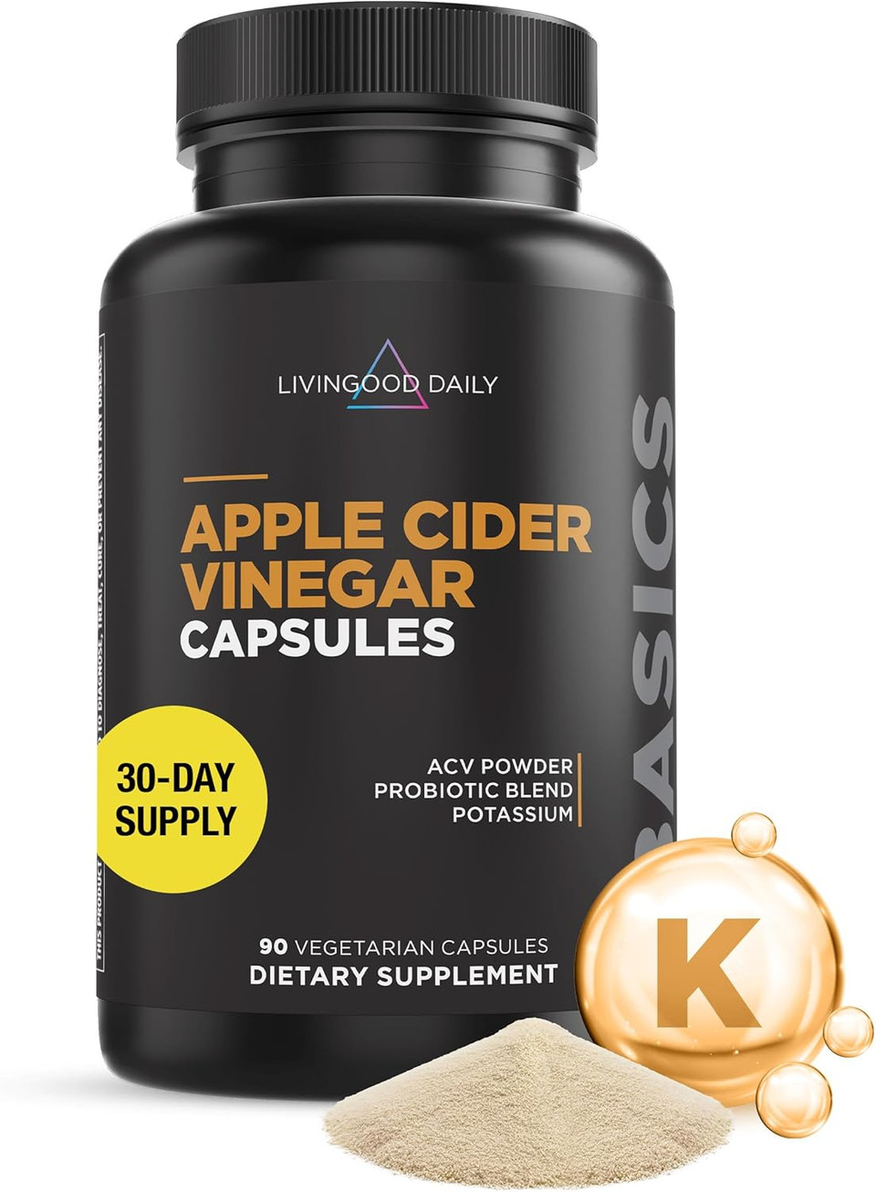 Livingood Daily Apple Cider Vinegar Capsules With The Mother (1500Mg) - Acv Pills With Probiotics & Potassium For Women & Men - Supports Gut Health, Digestion, Appetite & Weight - Vegan, 90 Capsules Livingood Daily Apple Cider Vinegar Capsules With The Mother (1500Mg) - Acv Pills With Probiotics & Potassium For Women & Men - Supports Gut Health, Digestion, Appetite & Weight - Vegan, 90 Capsules