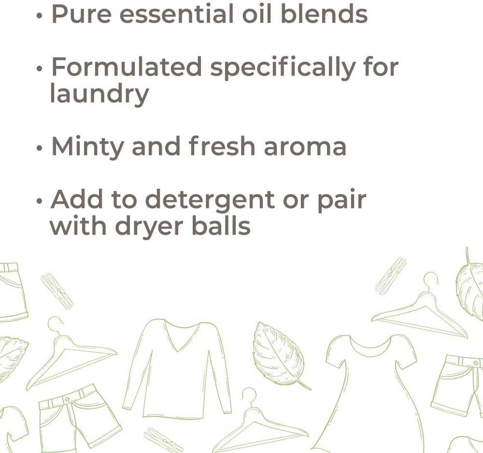 Plant Therapy Sparkling Peppermint Laundry Essential Oil Blend 10 Ml (1/3 Oz) Pure, Undiluted, Wash Fragrance And Scent Enhancer