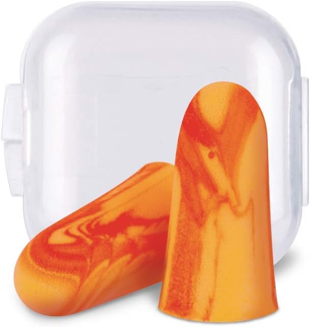 Flents Protechs Reusable Sport Ear Plugs, Ideal For Extreme Noise, Reduces Pressure And Background Noise, 8 Pairs With Travel Size Case, Easy Use With Comfort Fit, Nrr 33, Orange, Made In The Usa