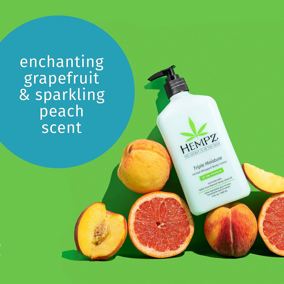 Hempz Triple Moisture Herbal Whipped Body Crã£Â¨Me Lotion Moisturizer, 17 Fl Oz (Pack Of 2)