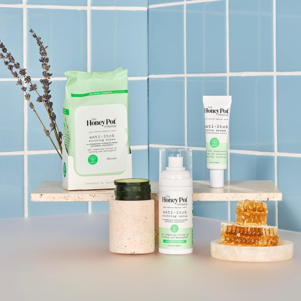 The Honey Pot Company - Feminine Anti-Itch Cream - At Home Or On The Go Medicated Cream To Relieve Itching And Discomfort. Maximum Strength - 1 Fl. Oz