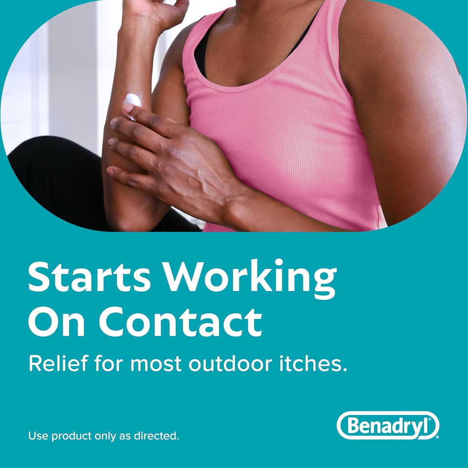 Benadryl Original Strength Itch Stopping Anti-Itch Cream, Diphenhydramine Hcl Topical Analgesic & Zinc Acetate Skin Protectant, Relief From Most Outdoor Itches, 1 Oz (Pack Of 2)