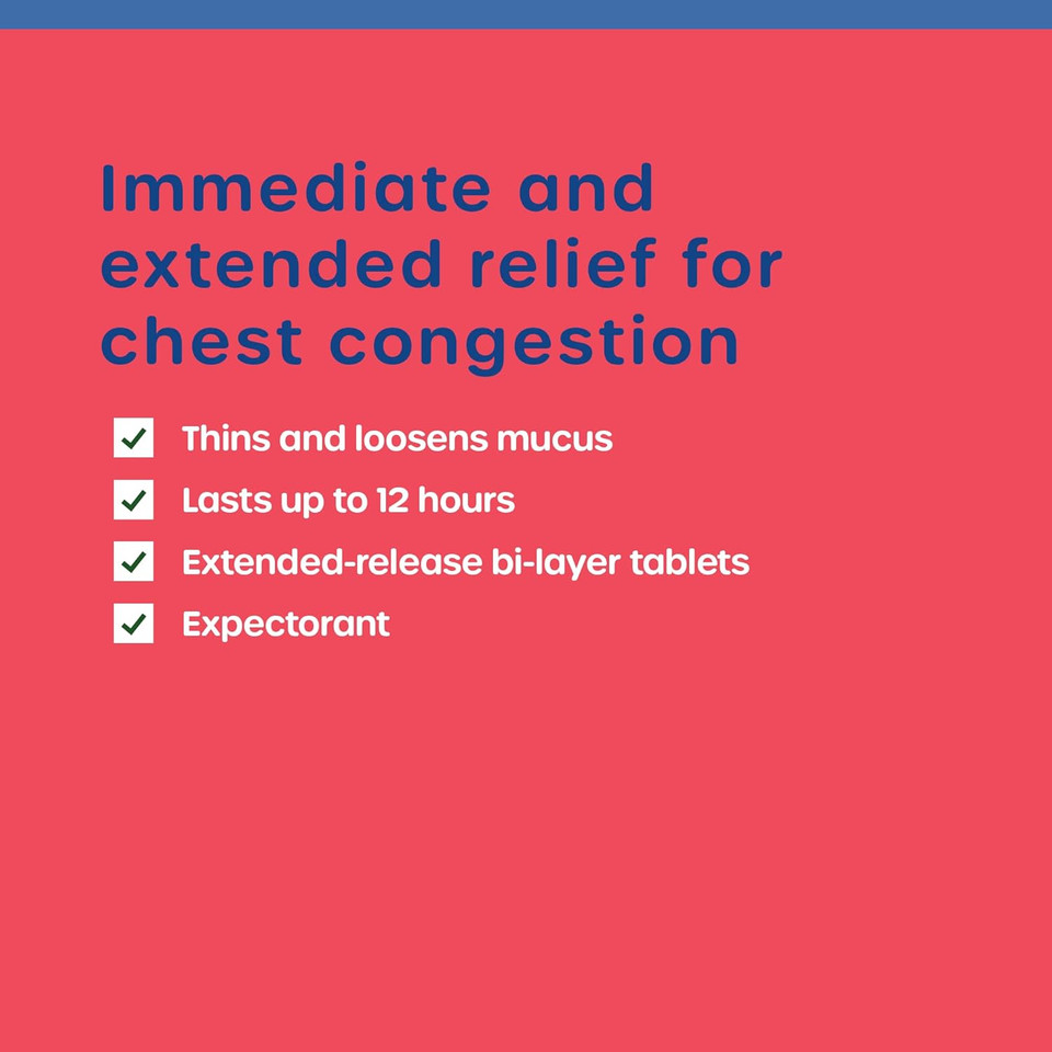 Healthcareaisle Guaifenesin 1200 Mg Extended Release - 42 Tablets - Mucus Relief Expectorant For Chest Congestion Relief