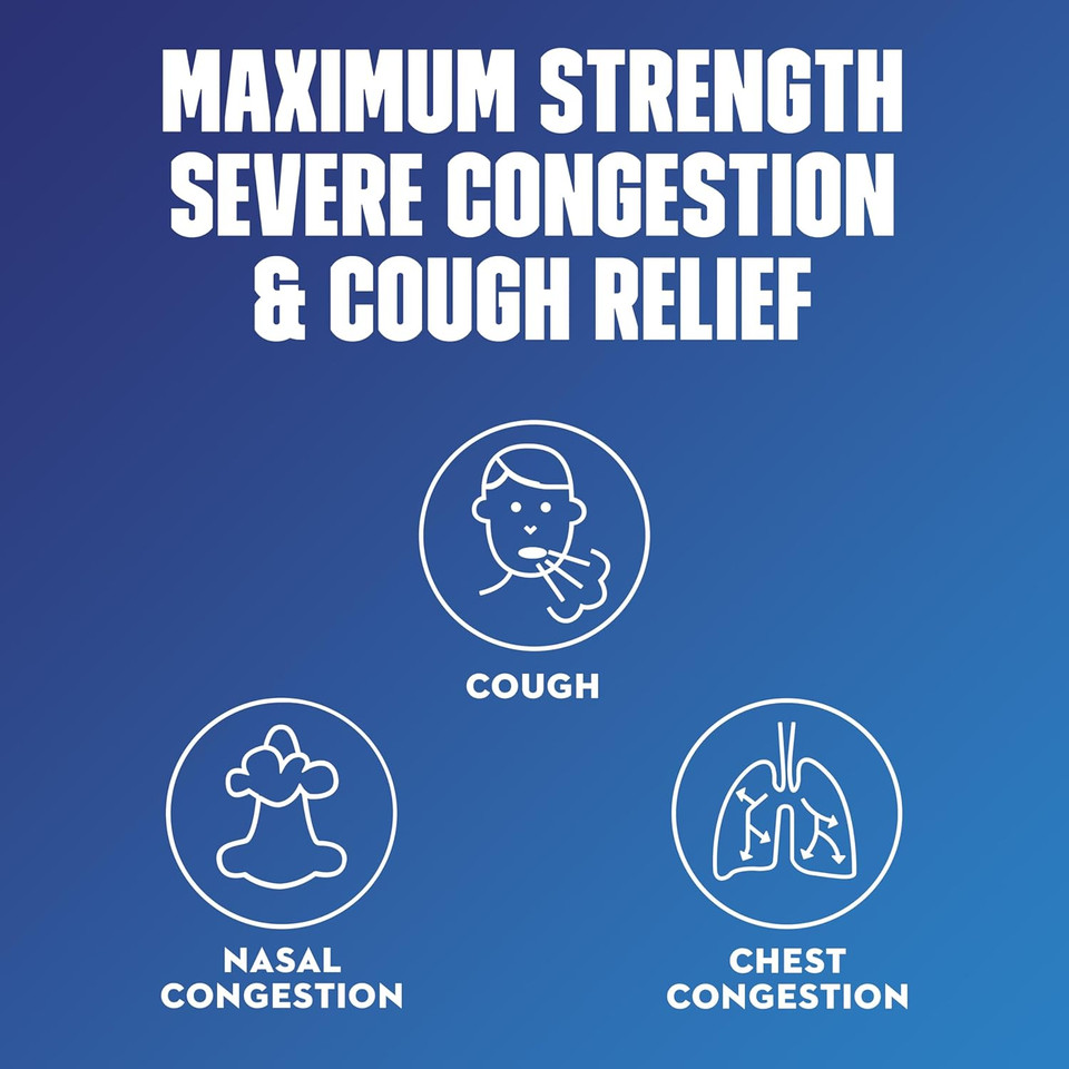 Mucinex Fast-Max Severe Congestion & Cough Medicine, Maximum Strength Symptom Relief, Over-The-Counter Medication, Cold Medicine, Cough Suppressant, Expectorant, Nasal Decongestant, Fsa/Hsa, 6 Fl Oz