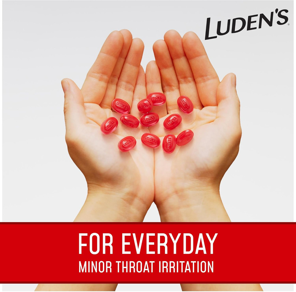 Ludens Wild Cherry Throat Drops, Sore Throat Relief, 20 Count