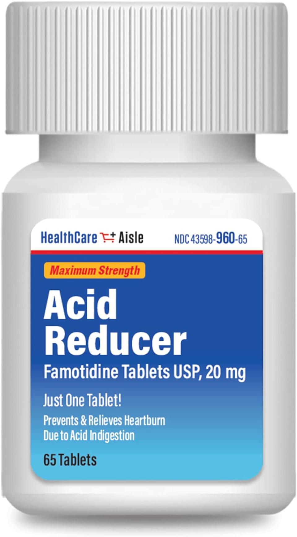 Healthcareaisle Famotidine 20 Mg  65 Tablets  Maximum Strength Acid Reducer  Prevents And Relieves Heartburn Due To Acid Indigestion