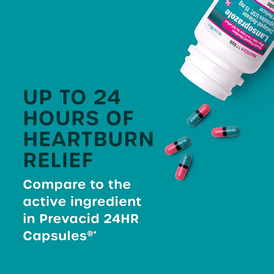 Healthcareaisle Lansoprazole 15 Mg  42 Delayed-Release Capsules  Acid Reducer, Treats Frequent Heartburn