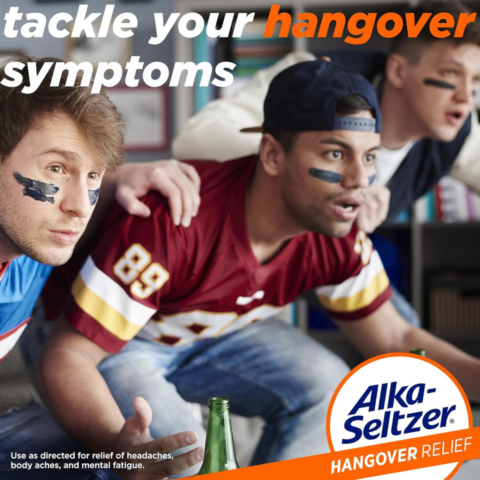 Alka-Seltzer Hangover Relief Tablets, Fast Relief in 15 Mins - 60 Count Bachelorette & Bachelor Party Packs