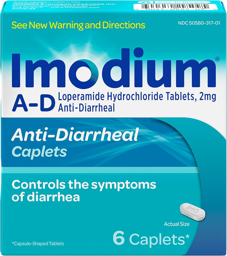 Imodium A-D Diarrhea Relief Caplets, Loperamide Hcl Anti-Diarrheal Medicine, 6 Ct
