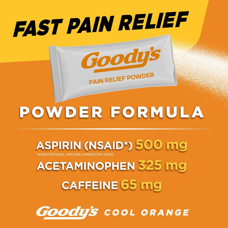 Goody'S Extra Strength Headache Powders, Cool Orange, 4 Count (Pack Of 1)