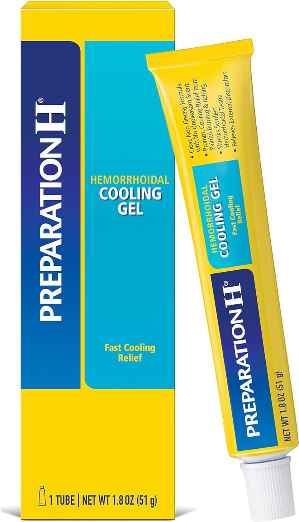 Preparation H Hemorrhoid Cooling Gel With Aloe For Fast Discomfort Relief - 1.8 Oz Tube