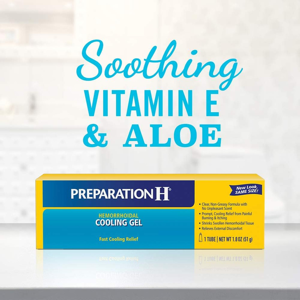 Preparation H Hemorrhoid Cooling Gel With Aloe For Fast Discomfort Relief - 1.8 Oz Tube