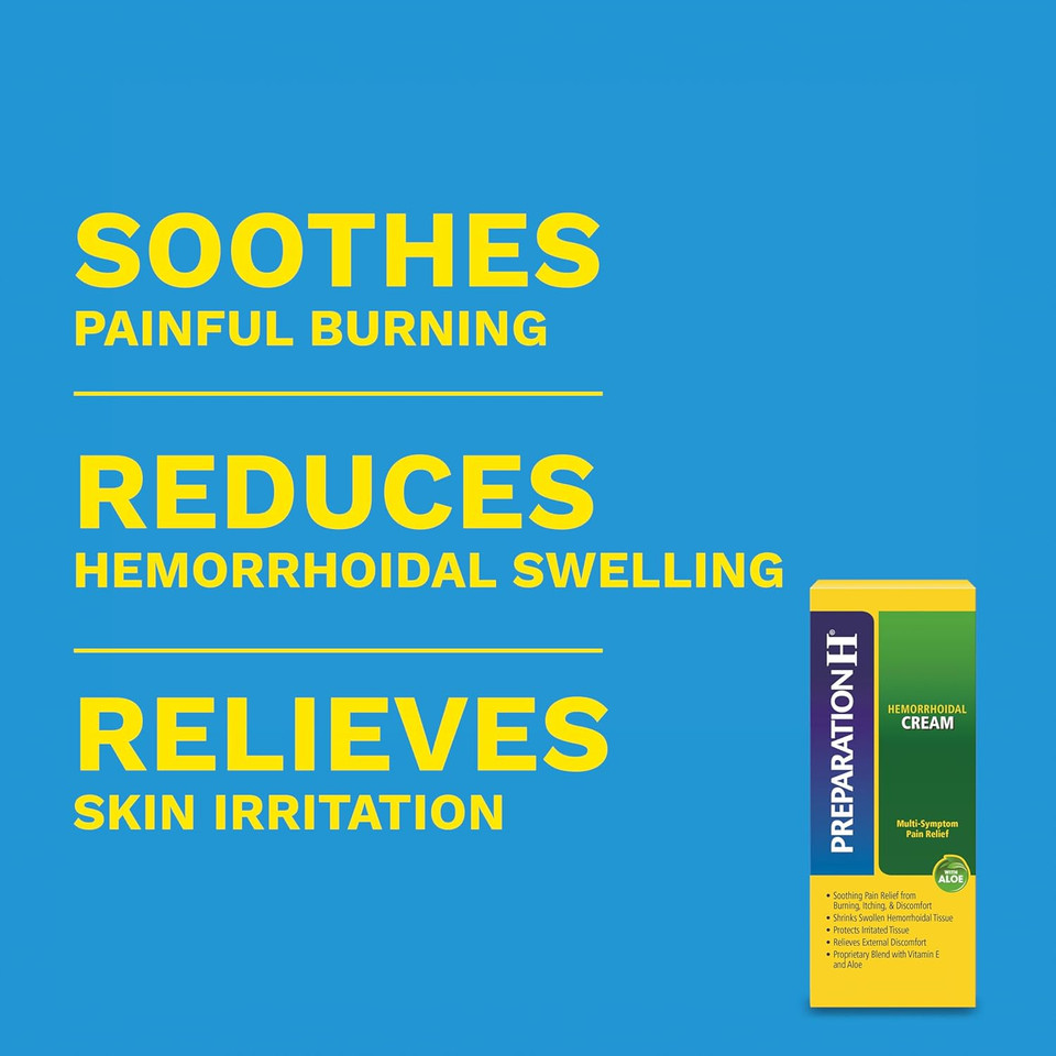 Preparation H Hemorrhoid Symptom Treatment Cream (2 X 1.8 Ounce Tube), Maximum Strength Multi-Symptom Pain Relief With Aloe Preparation H Hemorrhoid Symptom Treatment Cream (2 X 1.8 Ounce Tube), Maximum Strength Multi-Symptom Pain Relief With Aloe