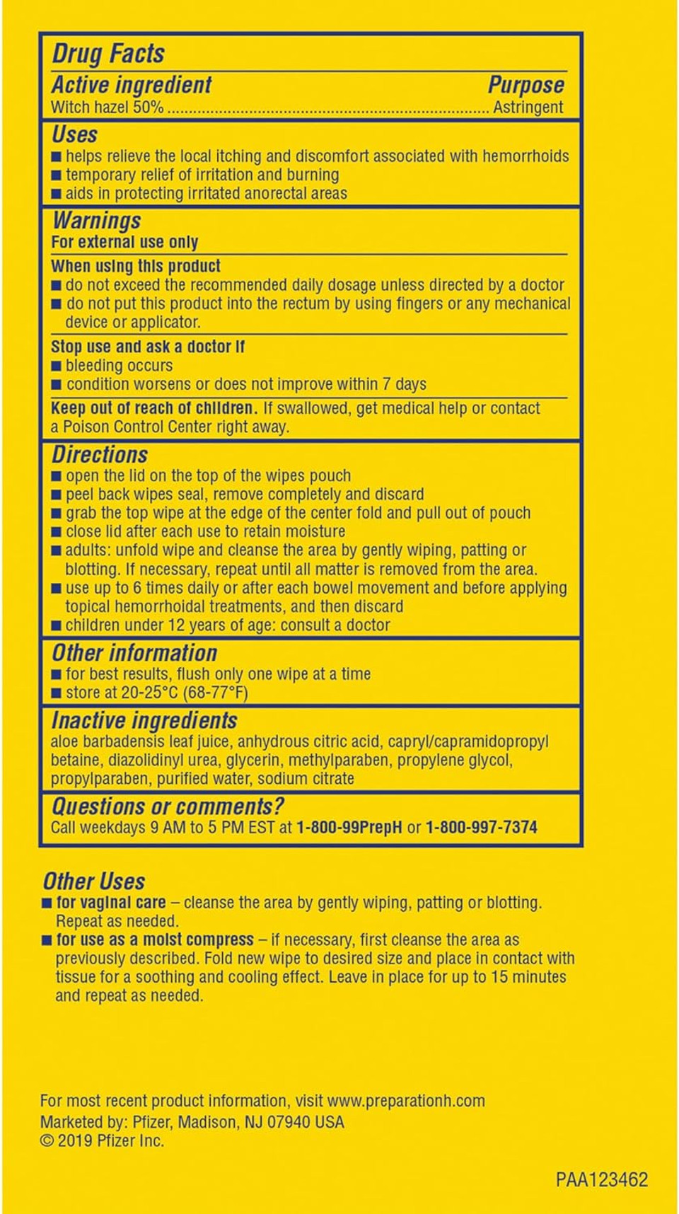 Preparation H Hemorrhoid Flushable Wipes With Witch Hazel For Skin Irritation Relief (48 Wipes- Pack Of 2) Total- 96 Count