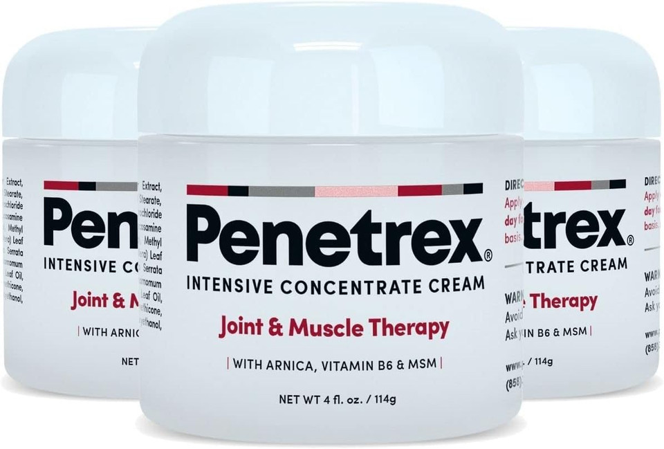 Penetrex Joint & Muscle Therapy  Soothing Comfort For Back, Neck, Hands, Feet  Premium Whole Body Rub With Arnica, Vitamin B6 Msm & Boswellia  4Oz Cream (3 Pack)